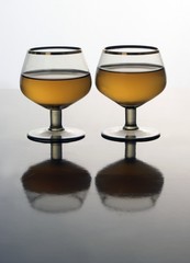 brandy in two glasses