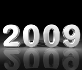 3D Jahreszahl 2009, Silber