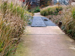 Allée dans un jardin zen.