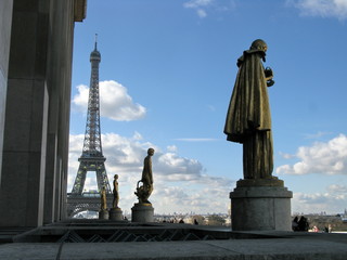 Tour Eiffel Paris. Eiffel Tower, Trocadero. - obrazy, fototapety, plakaty