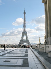 Tour Eiffel Paris. Eiffel Tower, Trocadero. - obrazy, fototapety, plakaty
