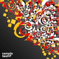 Fototapeta premium Red yellow abstract art corner design