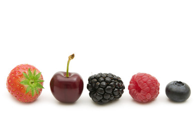 fresh berries on white background