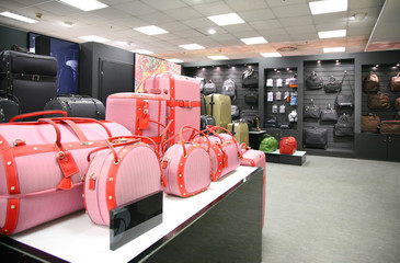 Naklejka premium Division of bags and trunks in store