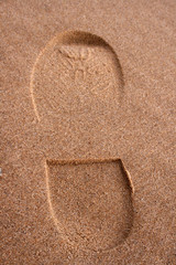 Footprint in sand