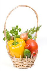 Vegetable collection on a white