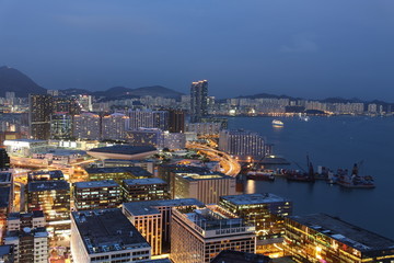 Fototapeta na wymiar Hongkong Harbour at night