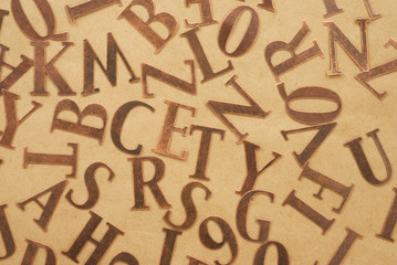 Copper Alphabet Letters Background