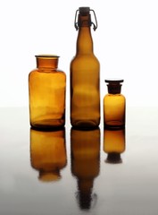brown glass bottles