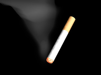 Fresh fuming cigarette, 3d isolated