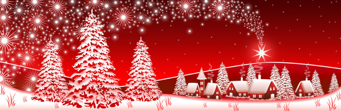 Red Winter Landscape