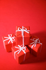 Red gift boxes