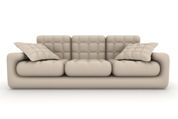 Naklejka premium Isolated leather sofa. An interior. 3D image.