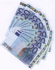 éventail de billets de 20 euros
