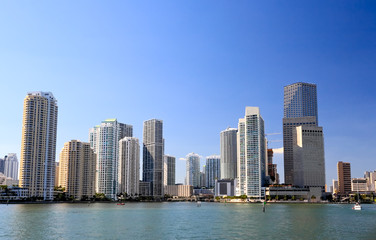 Fototapeta na wymiar The high-rise buildings in downtown Miami