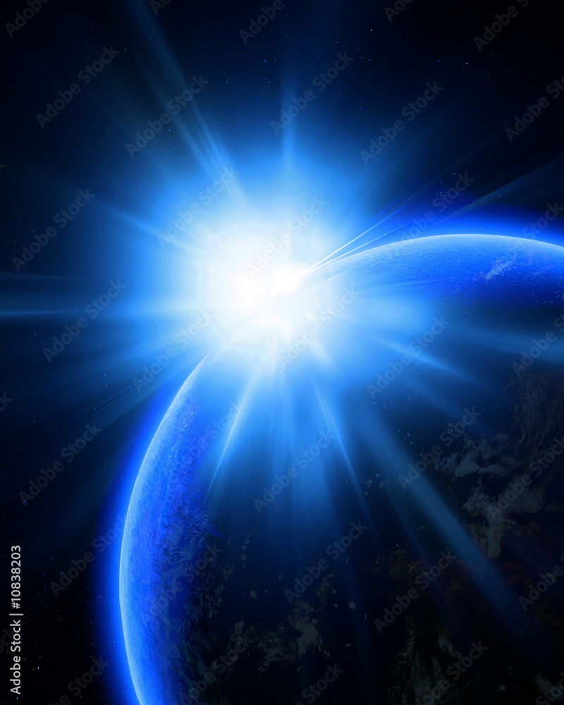 Canvas Prints blue planet earth in outer space