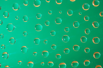 Water drops on glass close up
