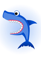 Vector illustration of cartoon shark