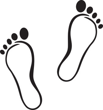 recommend clip art: Vector illustration of footprints in black and white