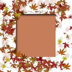 Naklejka na ściany i meble autumn leaves scrapbook frame