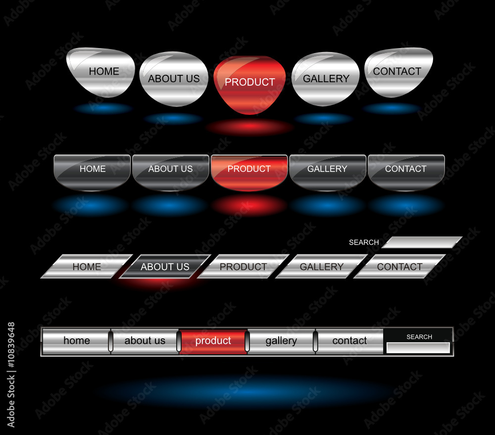 Wall mural metallic editable website buttons
