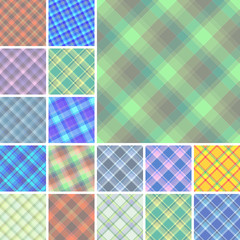 Big collection of seamless plaid vector patterns
