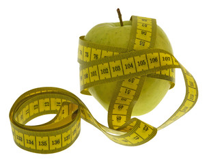 Abnehmen, Apfel mit Massband