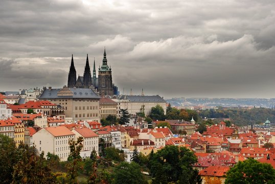 Prague Castle with a beautiful clouds