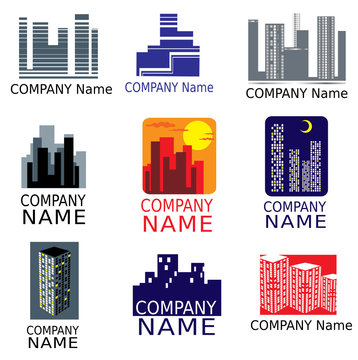 set of big city logotypes