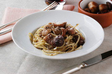 Bigoli grossi con l oca e porcini - Primi piatti del Veneto