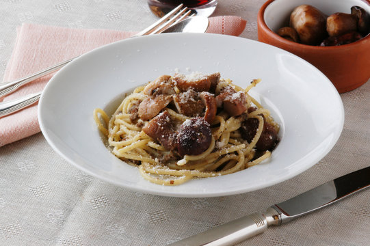 Bigoli grossi con l oca e porcini - Primi piatti del Veneto