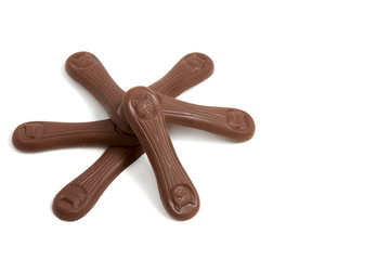 chocolate against white