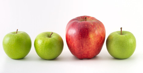 Three green apples and one red