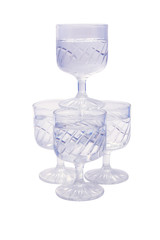 some glasses on white background. Toned.