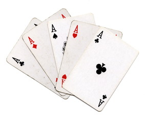 Carré d'as de tricheur. Cinq as.