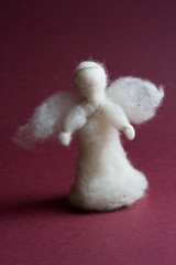 White wool angel