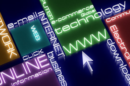Internet neon concept. 3d.