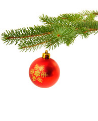 Obraz na płótnie Canvas Christmas decoration on fir tree