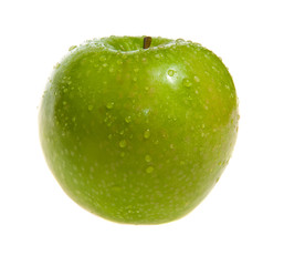 green apple Granny Smith covered water drops