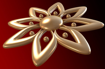 Golden flower with clipping path