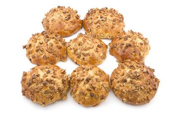 baking bun macro on white