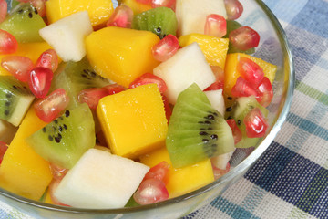 Mango, kiwi, pomegranate