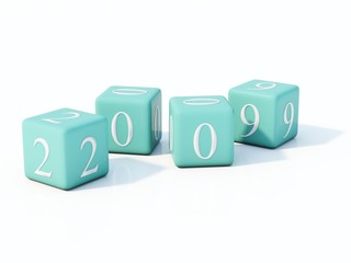 2009 New Year bricks isolated on white