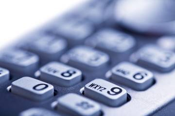macro of telephone buttons isolated