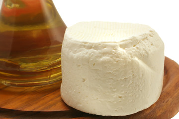 olive oil and full goat cheese
