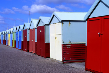 Beach Huts at Brighton in East Sussex, England