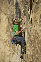 Obraz na płótnie Canvas Male rock climber.