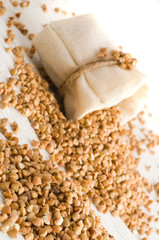buckwheat in small sack