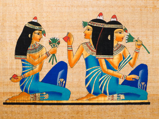 Egyptian papyrus: Banquet scene