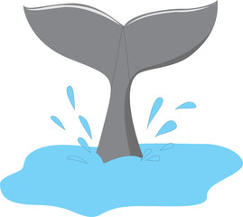 tail going underwater illustration